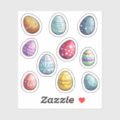 Farbiges Ostereier-Set Aufkleber (Blatt)