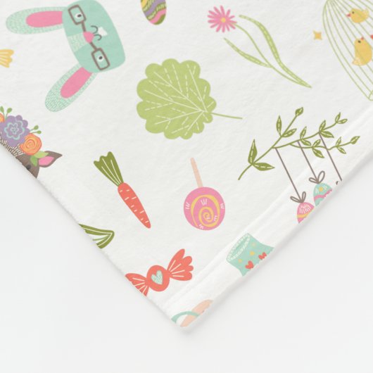 Farbiges Osterklettermuster Fleecedecke (Ecke)