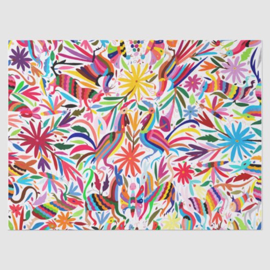 Farbiges Otomi-Papiertuch Seidenpapier (Vorderseite)