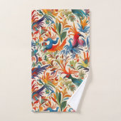 Farbiges Otomi-Vogelmuster Badhandtuch Set (Handtuch)