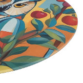 Farbiges Owl Still Life Portrait Schneidebrett (Ecke)