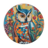 Farbiges Owl Still Life Portrait Schneidebrett (Vorderseite)
