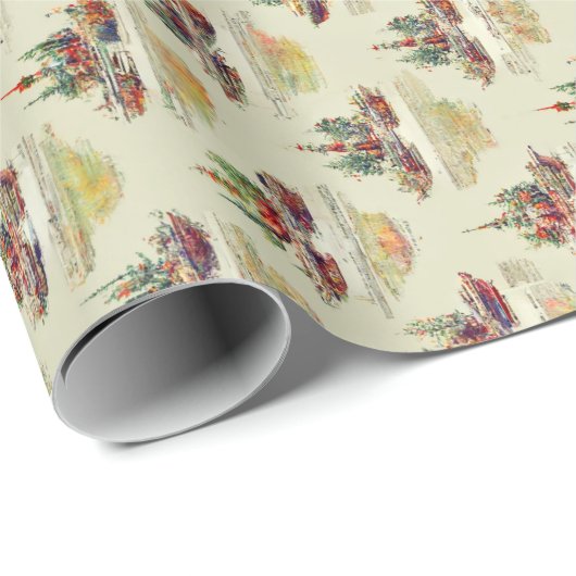 Farbiges Paint Pattern Chrismas & HBD Wrapping Pap Geschenkpapier (Rolleneckpunkt)