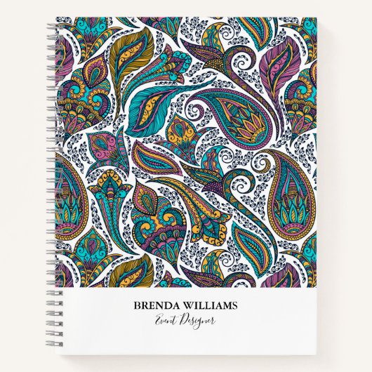 Farbiges Paisley-Ethikmuster Notizblock (Vorderseite)