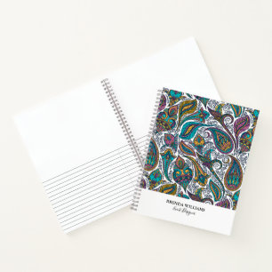 Farbiges Paisley-Ethikmuster Notizblock