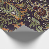 Farbiges Paisley Muster. Ethnische Vintage Tapete Geschenkpapier (Ecke)