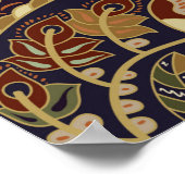 Farbiges Paisley Muster. Ethnische Vintage Tapete Poster (Ecke)