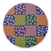 Farbiges Paisley Patchwork-Muster Keramikknauf (Vorderseite)
