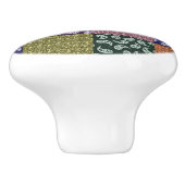 Farbiges Paisley Patchwork-Muster Keramikknauf (Seitenansicht)