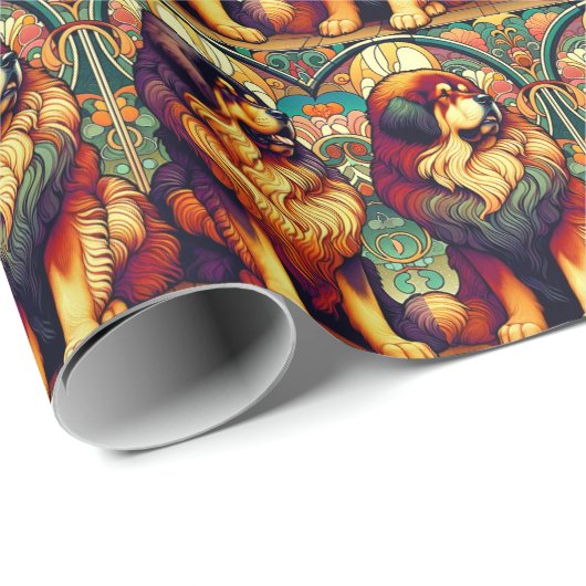 Farbiges Papier der tibetischen Mastiffs Geschenkpapier (Rolleneckpunkt)