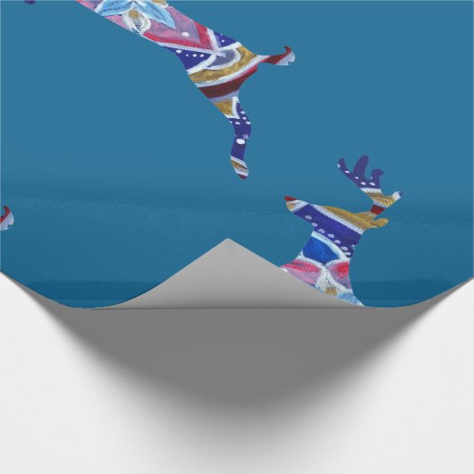 Farbiges Papier für das Blumengewirr von Hirschen, Geschenkpapier (Ecke)