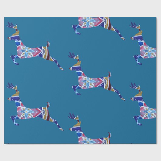 Farbiges Papier für das Blumengewirr von Hirschen, Geschenkpapier (Flach)