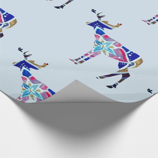 Farbiges Papier für das Blumengewirr von Hirschen, Geschenkpapier (Ecke)