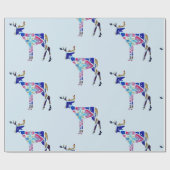 Farbiges Papier für das Blumengewirr von Hirschen, Geschenkpapier (Flach)