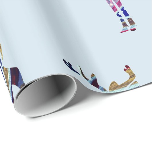 Farbiges Papier für das Blumengewirr von Hirschen, Geschenkpapier (Rolleneckpunkt)