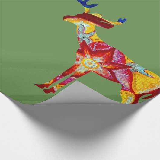 Farbiges Papier für das glänzende Hirsch Geschenkpapier (Ecke)