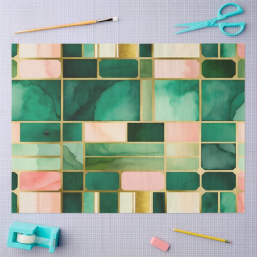 Farbiges Papier für die Glaskunsttafel (Basteln)