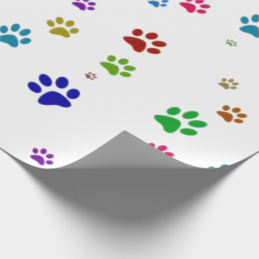 Farbiges Papier für Pfoten Geschenkpapier (Ecke)
