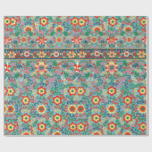 Farbiges Papier mit Blumenmuster Geschenkpapier (Flach)