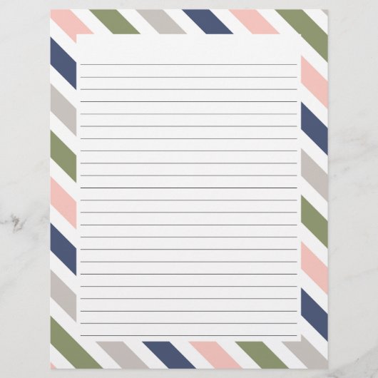 Farbiges Papier mit gestrichelten Buchstaben an de Briefbogen (Vorderseite)