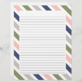 Farbiges Papier mit gestrichelten Buchstaben an de Briefbogen (Vorne/Hinten)