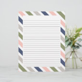 Farbiges Papier mit gestrichelten Buchstaben an de Briefbogen (Stehend Vorderseite)