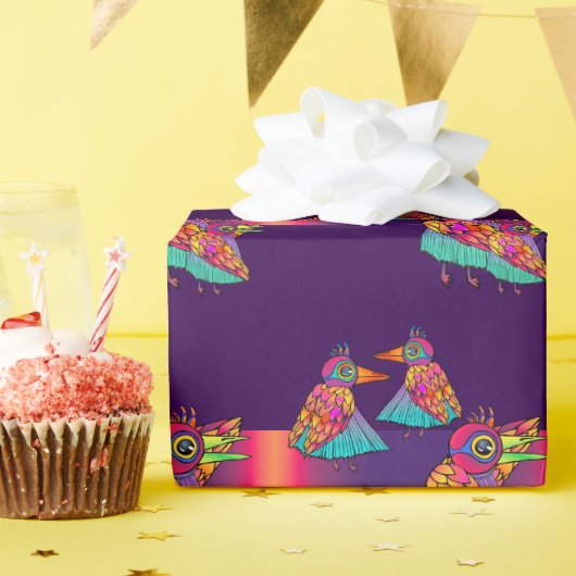 Farbiges Papier zum Umhüllen von Vögeln Geschenkpapier (Geburtstagsparty)