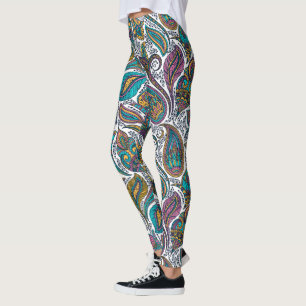 Farbiges Parisley-Muster Leggings