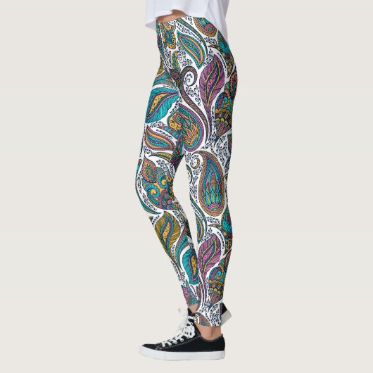 Farbiges Parisley-Muster Leggings (Links)