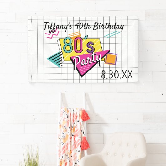 Farbiges Party-Banner der 80er Jahre Banner (Insitu)