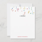 Farbiges Party Confetti Individuelle Name Mitteilungskarte (Vorderseite)