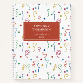 Farbiges Party Confetti Muster Notizblock