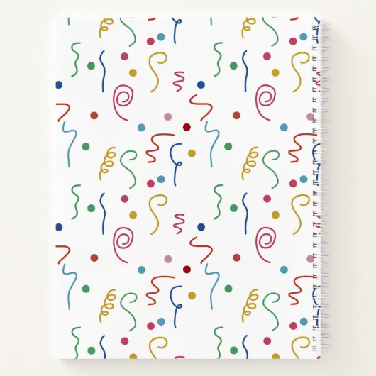 Farbiges Party Confetti Muster Notizblock (Rückseite)