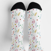 Farbiges Party Confetti Muster Socken (Oben)