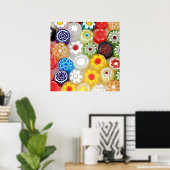 Farbiges Party der Blume. Großkunstdruck auf Leinw Poster (Heimbüro)