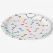 Farbiges Party des Hundes Pappteller (Schrägansicht)