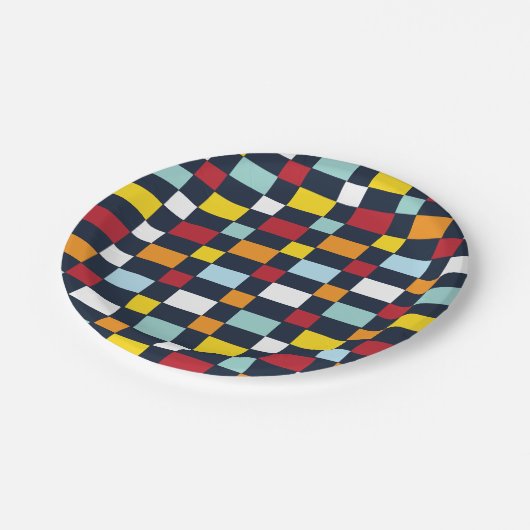 Farbiges Party für das Prüfbrett Pappteller (Schrägansicht)