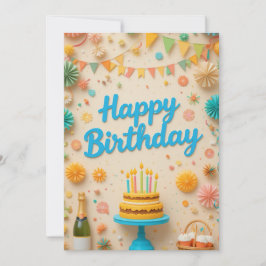 Farbiges Party Geburtstagskarte