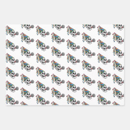 Farbiges Party Geschenkpapier Set