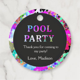 Farbiges Party im Schwimmbad Geburtstag, jedes Alt Geschenkanhänger