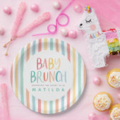 Farbiges Party mit Regenbogen-Babybrunch Pappteller (Party)