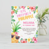 Farbiges Party wie eine Ananas zum Geburtstag Einladung (Stehend Vorderseite)