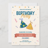 Farbiges Party zum Geburtstag Einladung (Vorderseite)