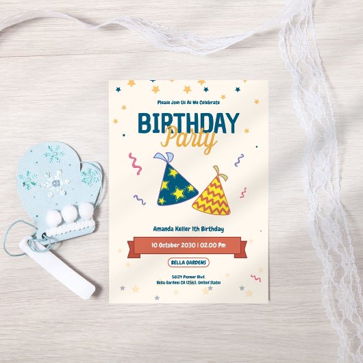 Farbiges Party zum Geburtstag Einladung