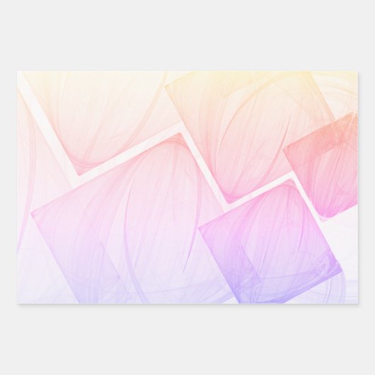 Farbiges pastellfarbenes geometrisches Quadrat Geschenkpapier Set (Vorderseite 3)
