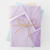 Farbiges pastellfarbenes geometrisches Quadrat Geschenkpapier Set (Beispiel)