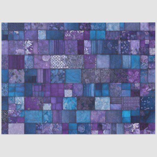 Farbiges Patchwork Quilt Art Tissue Paper Seidenpapier (Vorderseite)
