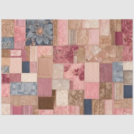 Farbiges Patchwork Quilt Art Tissue Paper Seidenpapier (Vorderseite)