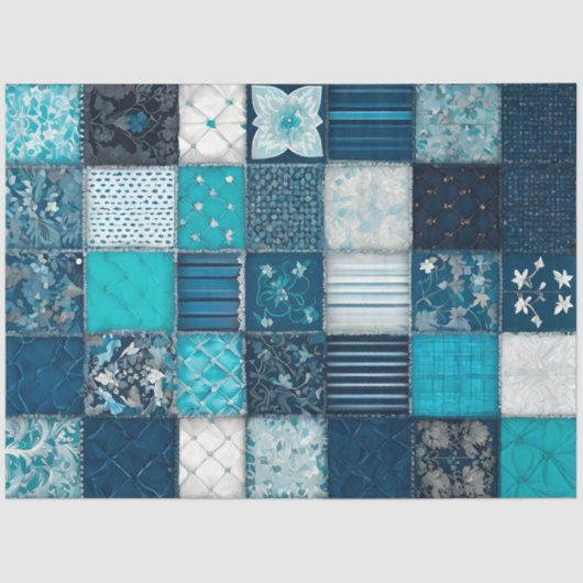 Farbiges Patchwork Quilt Art Tissue Paper Seidenpapier (Vorderseite)