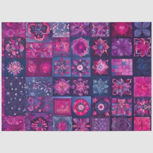 Farbiges Patchwork Quilt Art Tissue Paper Seidenpapier (Vorderseite)